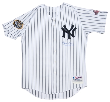 2003 Mariano Rivera Game Used, Signed and Inscribed New York Yankees World Series Home Jersey (Steiner) 